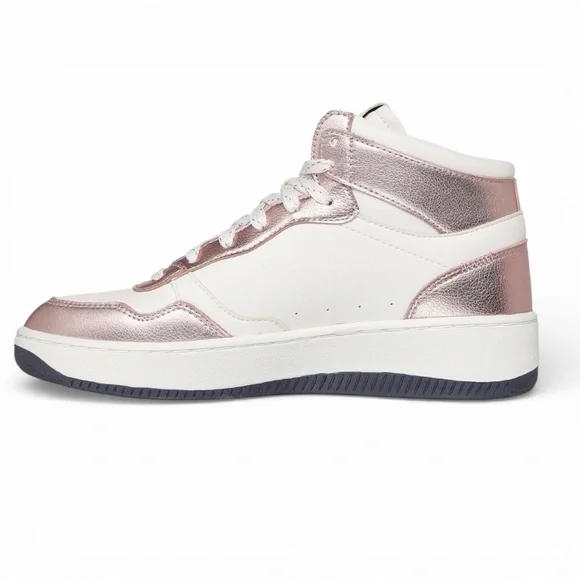 Skechers Women’s' Shiny Pink and White High-Tops Sport Court 2.0-Soft Beam 9.5 N - Picture 2 of 5